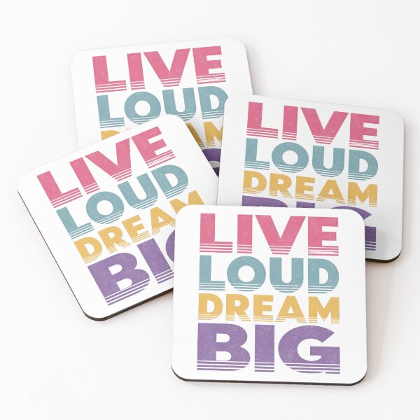 Item preview, Live Loud Dream Big Retro 80s Vintage Motivational Quote Typography T-Shirt designed and sold by redblink store.