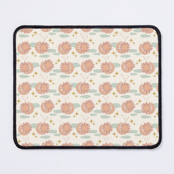 Item preview, Small Boho Celestial Sun Moon Clouds Dreamy Pastel Cosmic Pattern designed and sold by DColourMuse.