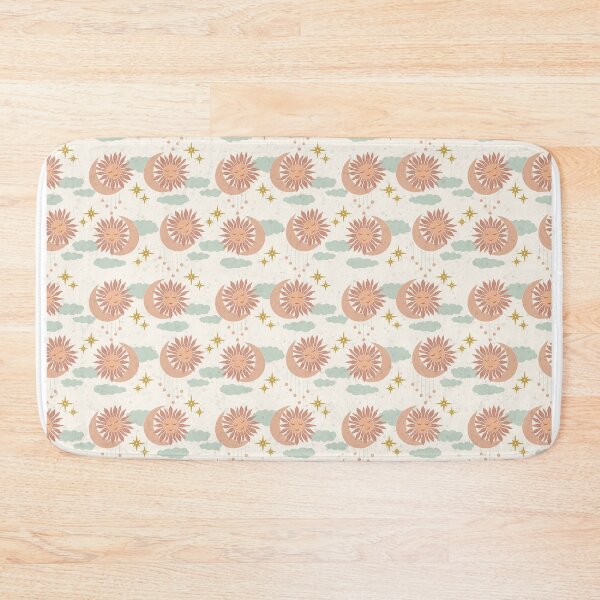 Item preview, Small Boho Celestial Sun Moon Clouds Dreamy Pastel Cosmic Pattern designed and sold by DColourMuse.