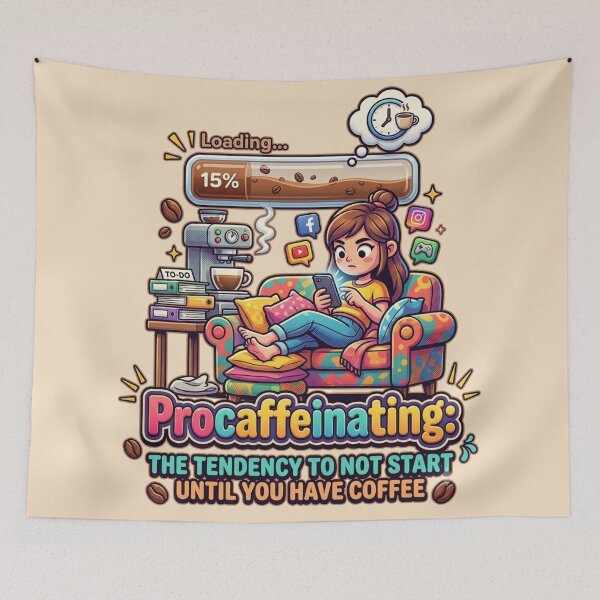 Item preview, Procaffeinating Coffee Social Media  designed and sold by dreamkaistudios.