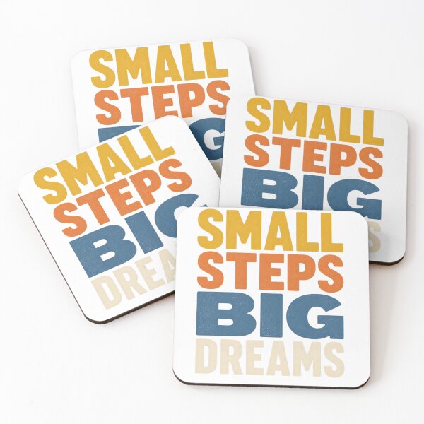 Item preview, Small Steps Big Dreams Retro Motivational Quote Inspirational Typography T-Shirt designed and sold by redblink store.