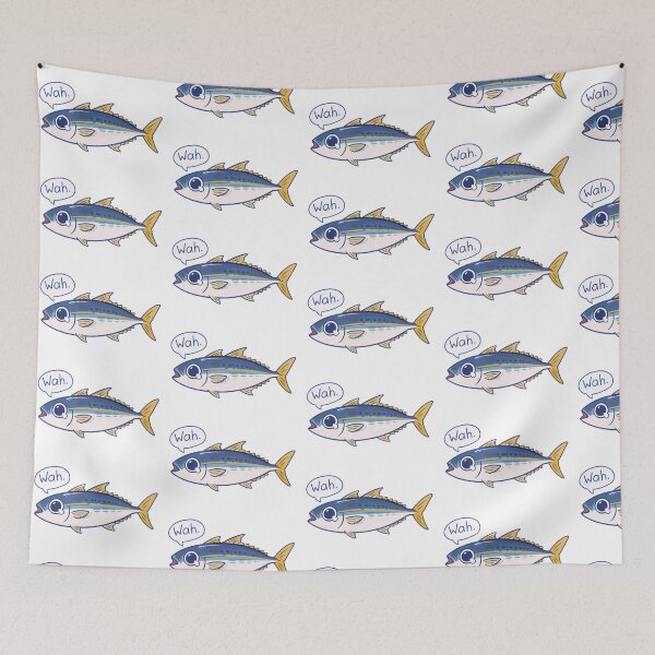 Item preview, Cute Kawaii Tuna Fish WAH Sticker designed and sold by HoloHugDesigns.