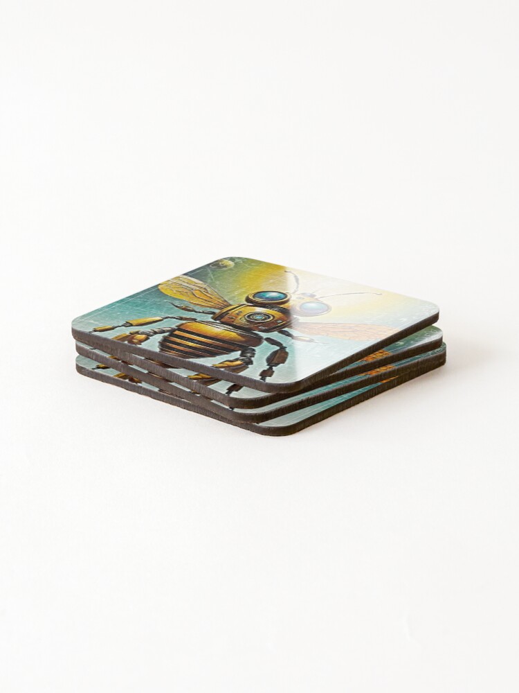 Thumbnail 4 of 5, Coasters (Set of 4), BeeBot designed and sold by EarthyMade.