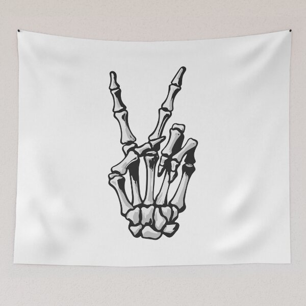 Item preview, Skeleton Hand Halloween Peace Sign designed and sold by pixiedustpaint.