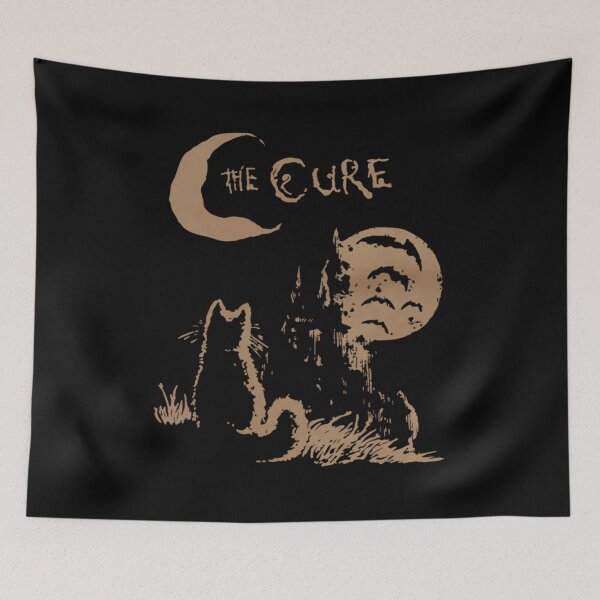 Item preview, the cure cat moon 90s alt indie rock band for men for women cat lover designed and sold by desgast tela.