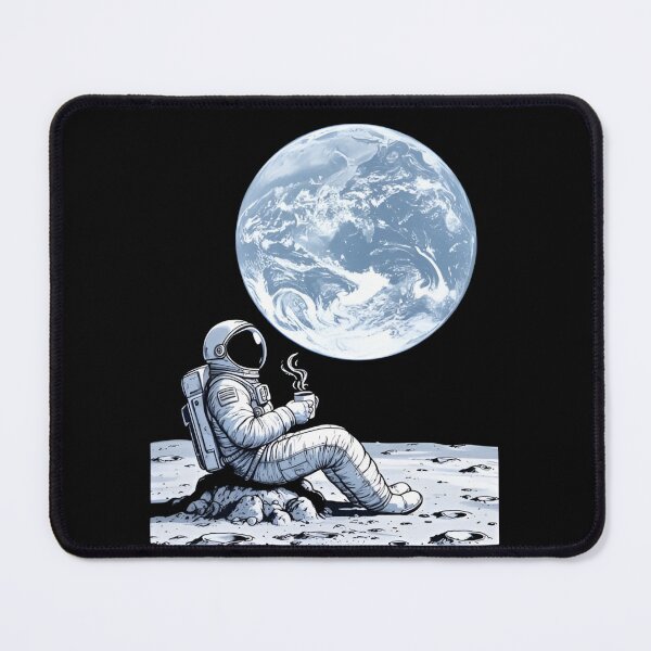 Item preview, Astronaut Drinking Coffee on the Moon, Earth View Space Lover, Cosmic Coffee designed and sold by Zizo-DR44.