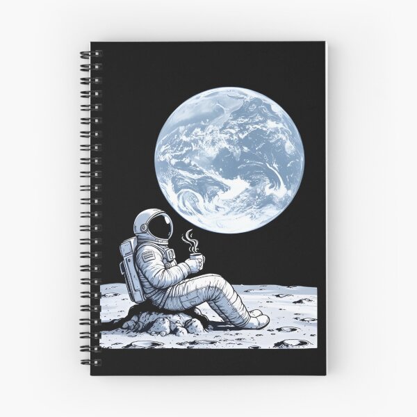 Item preview, Astronaut Drinking Coffee on the Moon, Earth View Space Lover, Cosmic Coffee designed and sold by Zizo-DR44.