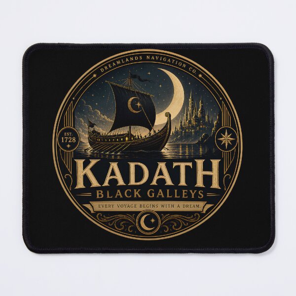 Item preview, Kadath Black Galleys | Dreamlands Navigation Co. | Vintage Lovecraft Sailing Logo designed and sold by Extravanganzza.