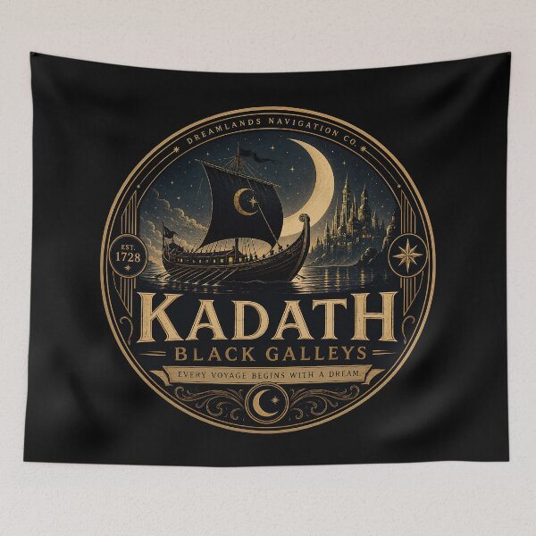 Item preview, Kadath Black Galleys | Dreamlands Navigation Co. | Vintage Lovecraft Sailing Logo designed and sold by Extravanganzza.