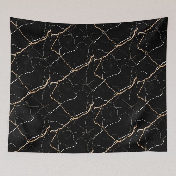 Item preview, Modern Black Marble with White & Gold Veins Aesthetic  designed and sold by aprajoos.