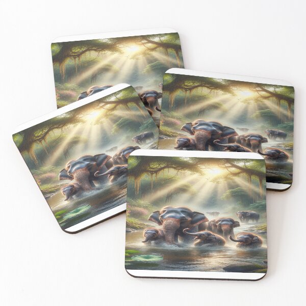 Item preview, Elephants in a Serene Forest Scene II designed and sold by ProofChalice721.