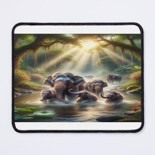 Item preview, Elephants in a Serene Forest Scene II designed and sold by ProofChalice721.