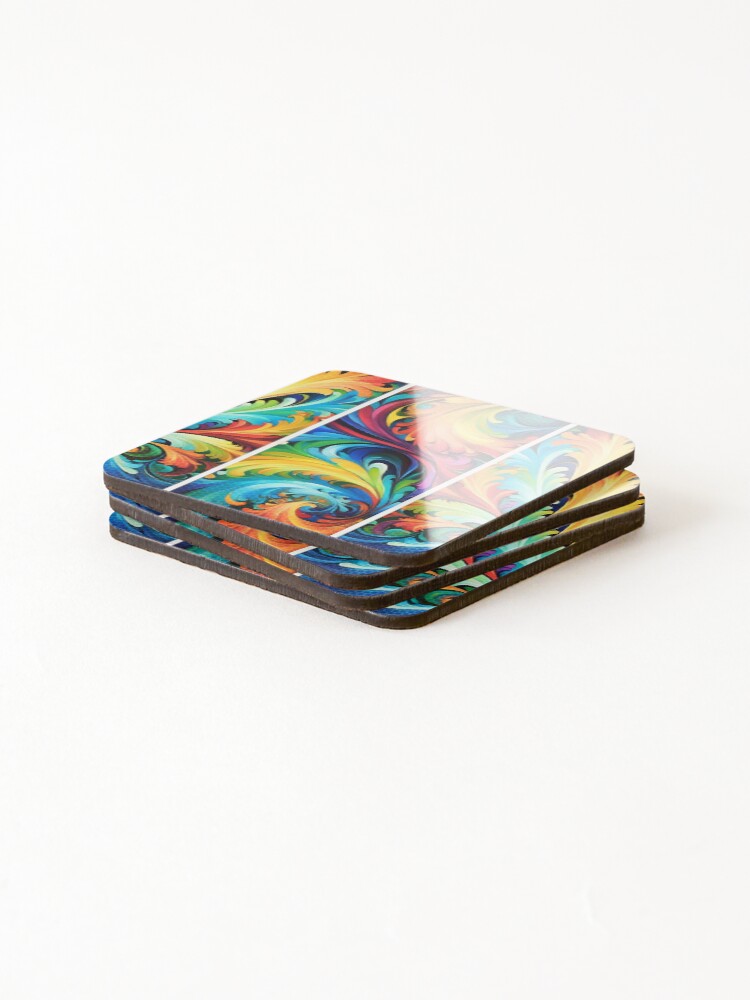 Thumbnail 4 of 5, Coasters (Set of 4), Multi Abstract designed and sold by EarthyMade.