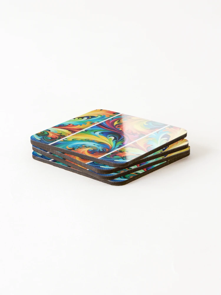 Thumbnail 4 of 5, Coasters (Set of 4), Multi Abstract designed and sold by EarthyMade.