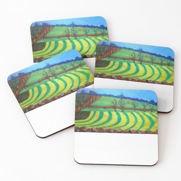Item preview, Curved Crop Rows Across Rolling Green Fields designed and sold by bobbyrobertson.