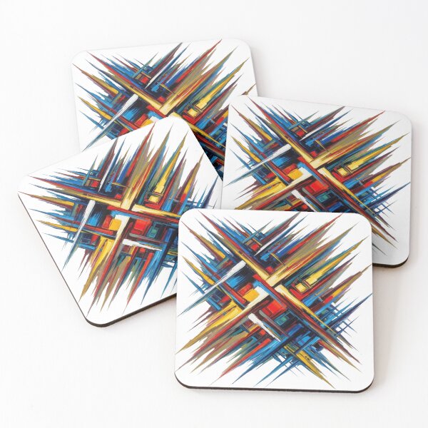 Item preview, Abstract Geometric Explosion Oil Paint Art designed and sold by Dzblack.