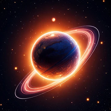 Artwork thumbnail, Radiant Ringed Planet by ImagineNInk