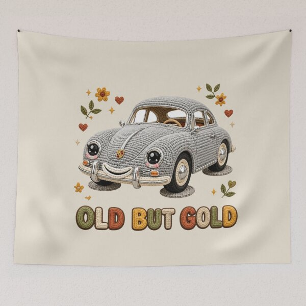 Item preview, Cute Crochet Porsche 356 Old But Gold Classic Car Design designed and sold by Panom Suavichien.