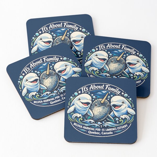 Item preview, Beluga-Narwhal Pod - It's About Family designed and sold by Omaha Jones T-Shirts and More.
