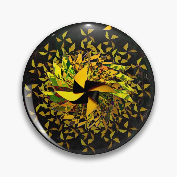 Item preview, Yellow Pinwheels in the Dark – Mystical Geometric Illusion designed and sold by Marsailhe Milward.