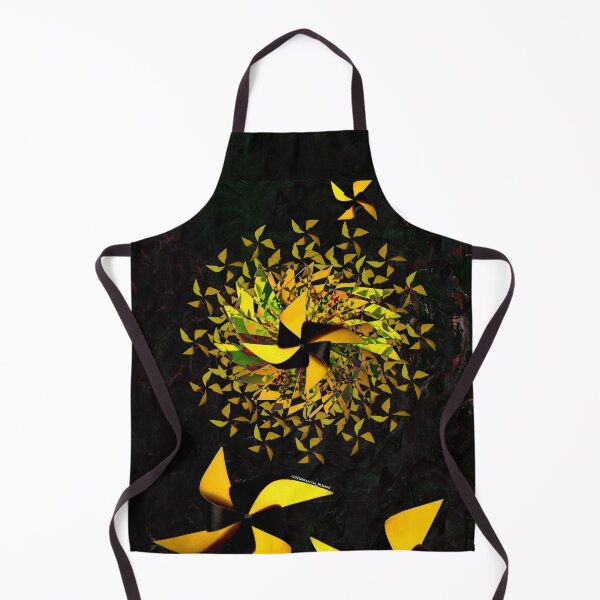 Item preview, Yellow Pinwheels in the Dark – Mystical Geometric Illusion designed and sold by Marsailhe Milward.