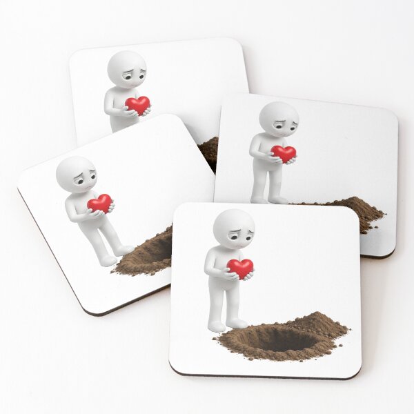 Item preview, Sad White 3D Character Burying Heart Design Sticker designed and sold by  Artify Lab.