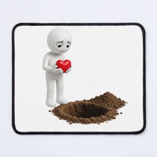 Item preview, Sad White 3D Character Burying Heart Design Sticker designed and sold by Artify Lab.