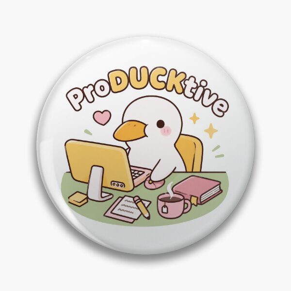 Item preview, Productive Duck Working at Desk designed and sold by HoloHugDesigns.