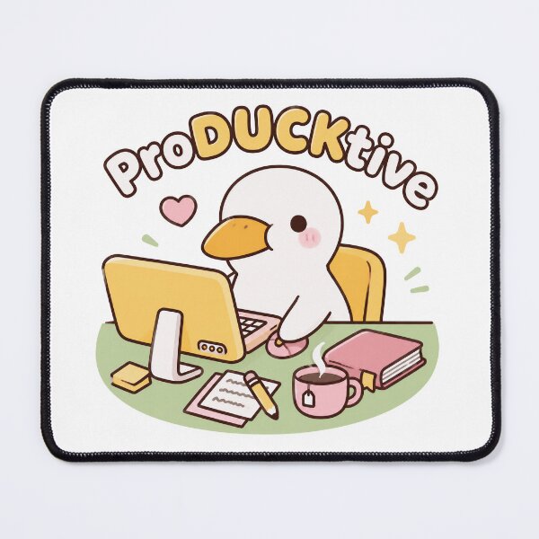 Item preview, Productive Duck Working at Desk designed and sold by HoloHugDesigns.