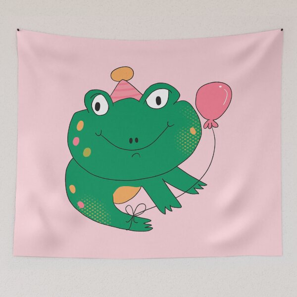 Item preview, Birthday Party Freddy Frog (Pink) designed and sold by yellowflowerhut.