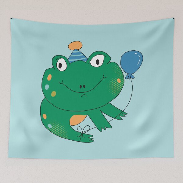 Item preview, Birthday Party Freddy Frog (Blue) designed and sold by yellowflowerhut.