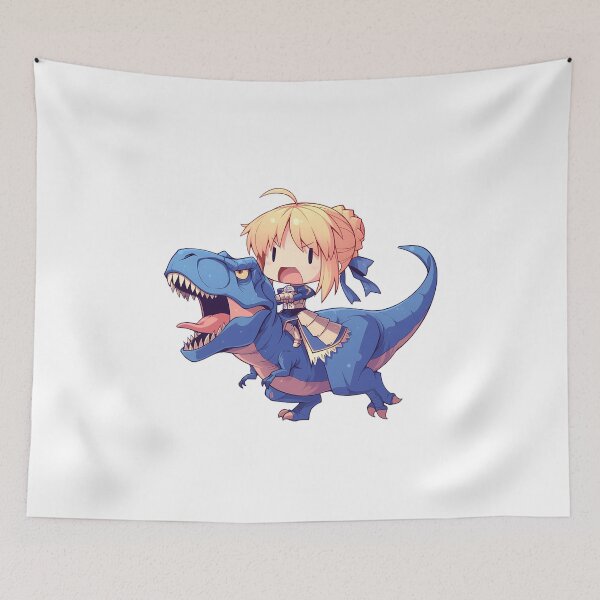 Item preview, Saber Fate Stay Night Blue Chibi Dinosaur Quest designed and sold by Dashsopaner.