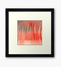 abstract red green lines candle shapes glass decor Framed Print