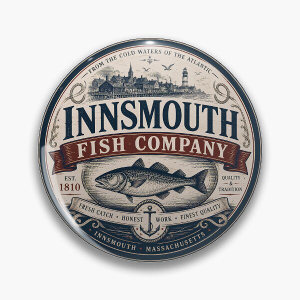 Item preview, Innsmouth Fish Company | Vintage Seafood Label | Lovecraft Inspired Coastal Brand designed and sold by Extravanganzza.