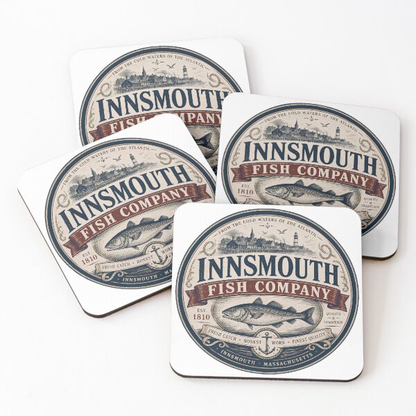 Item preview, Innsmouth Fish Company | Vintage Seafood Label | Lovecraft Inspired Coastal Brand designed and sold by Extravanganzza.