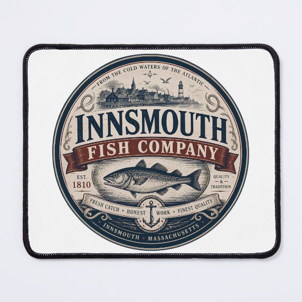 Item preview, Innsmouth Fish Company | Vintage Seafood Label | Lovecraft Inspired Coastal Brand designed and sold by Extravanganzza.