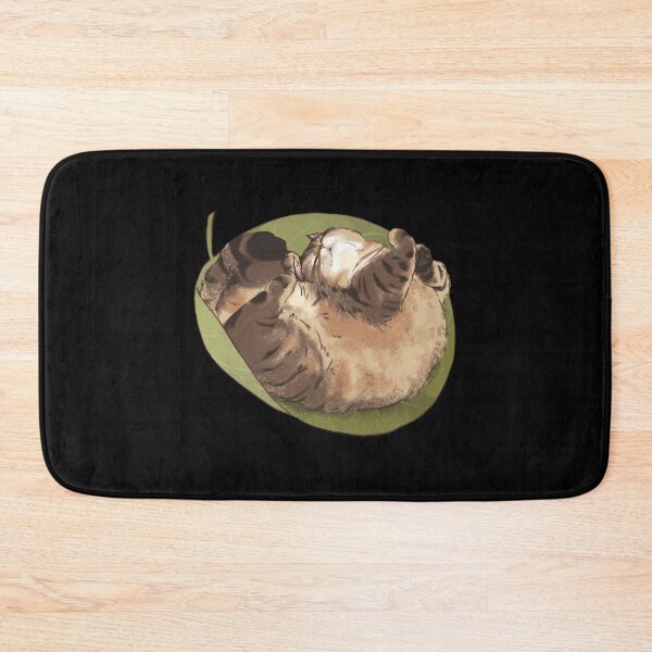 Item preview, Tabby Cat Sleeping In A Leaf Cute Cozy Brown Kitten Cushion Graphic designed and sold by Minranshop.