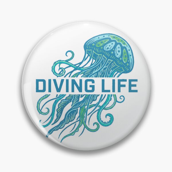 Item preview, Teal Jellyfish Diving Life Ocean Scuba Diver Graphic designed and sold by KiwiRider.