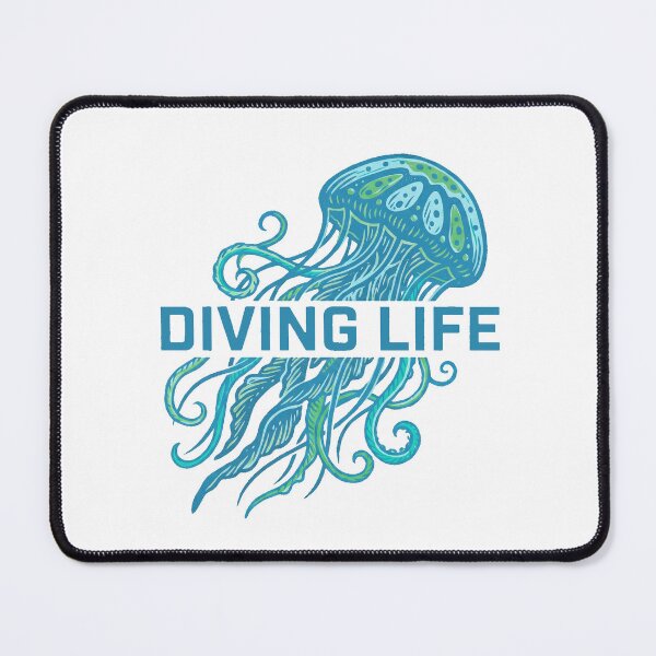 Item preview, Teal Jellyfish Diving Life Ocean Scuba Diver Graphic designed and sold by KiwiRider.