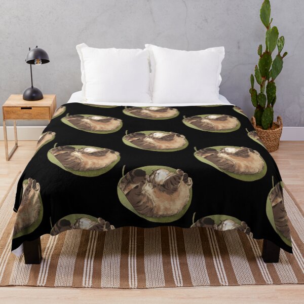 Item preview, Tabby Cat Sleeping In A Leaf Cute Cozy Brown Kitten Cushion Graphic designed and sold by Minranshop.