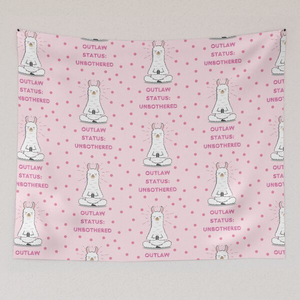 Item preview, Outlaw Status Unbothered Meditating Llama Pastel Pink designed and sold by Artemis & Woven Collective.