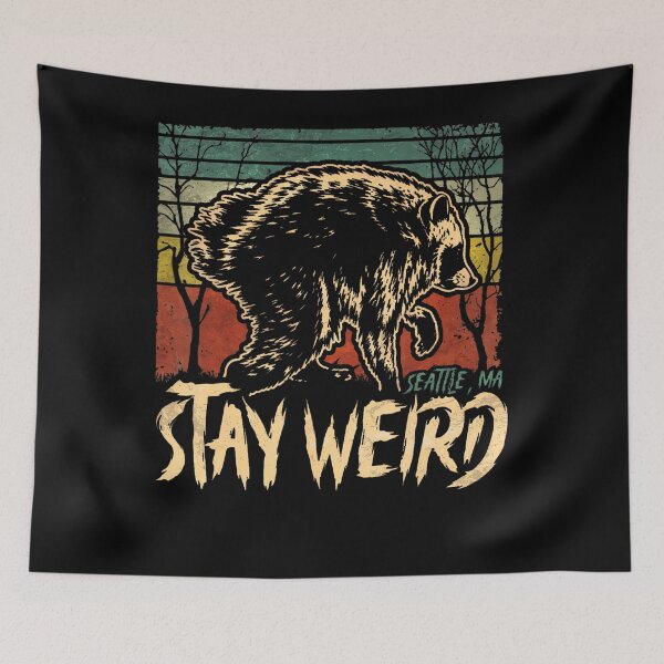 Item preview, Stay Weird Jimothy Seattle Raccoon Viral Meme designed and sold by Apparel-Vortex.