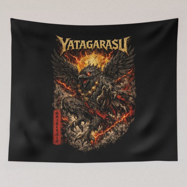 Item preview, YATAGARASU - Japanese Myth Heavy Metal Art designed and sold by YamatoCatStudio.