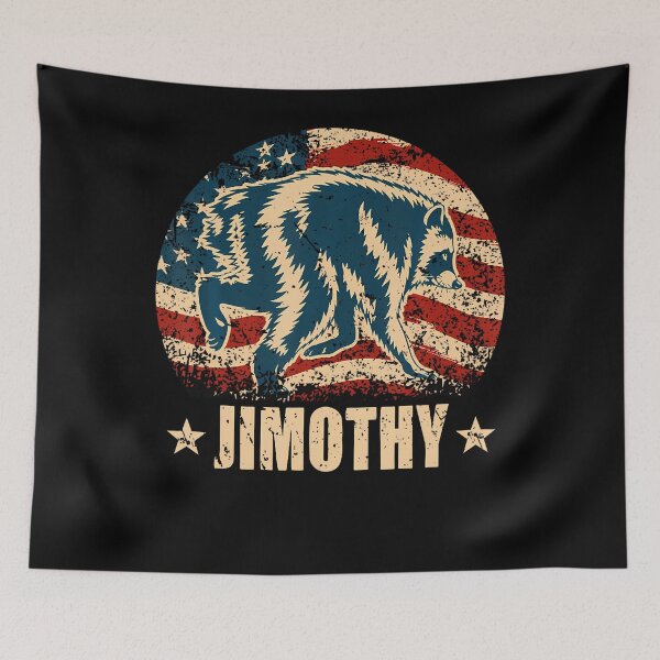 Item preview, Funny Retro Vintage Viral Raccoon Meme Jimothy Usa Flag Love designed and sold by Apparel-Vortex.