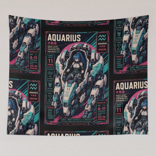 Item preview, Cyberpunk Aquarius - Zodiac Mecha Anime Girl designed and sold by Apocalyptic Art Studio.