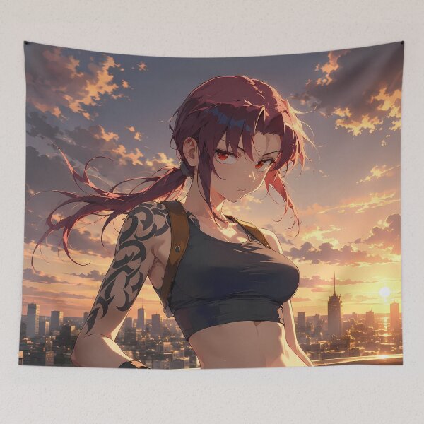 Item preview, Revy Black Lagoon Rooftop Sunset Confidence designed and sold by Dashsopaner.