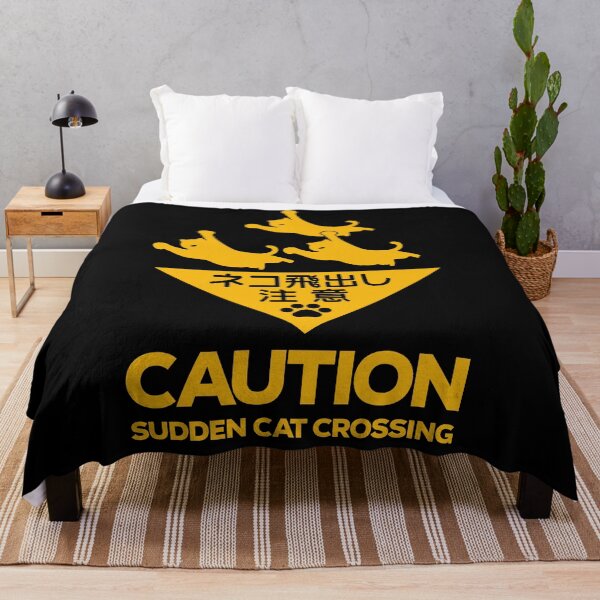 Item preview, Japanese Cat Crossing Warning Sign Art designed and sold by San Studios Co..
