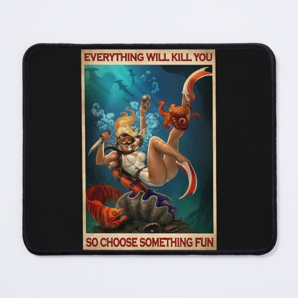 Item preview, Everything Will Kill You So Choose Something Fun Scuba Diving Vintage Poster "Live Dangerously" Ocean Adventure Pin Up Wall Art designed and sold by CanvasFuse.