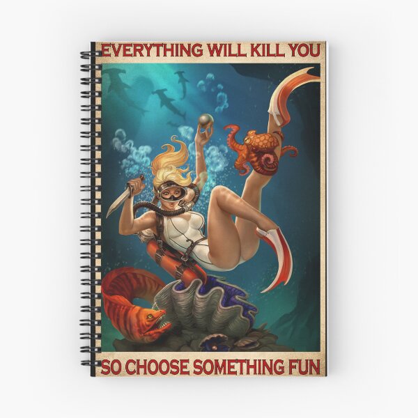 Item preview, Everything Will Kill You So Choose Something Fun Scuba Diving Vintage Poster "Live Dangerously" Ocean Adventure Pin Up Wall Art designed and sold by CanvasFuse.