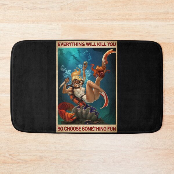 Item preview, Everything Will Kill You So Choose Something Fun Scuba Diving Vintage Poster "Live Dangerously" Ocean Adventure Pin Up Wall Art designed and sold by CanvasFuse.
